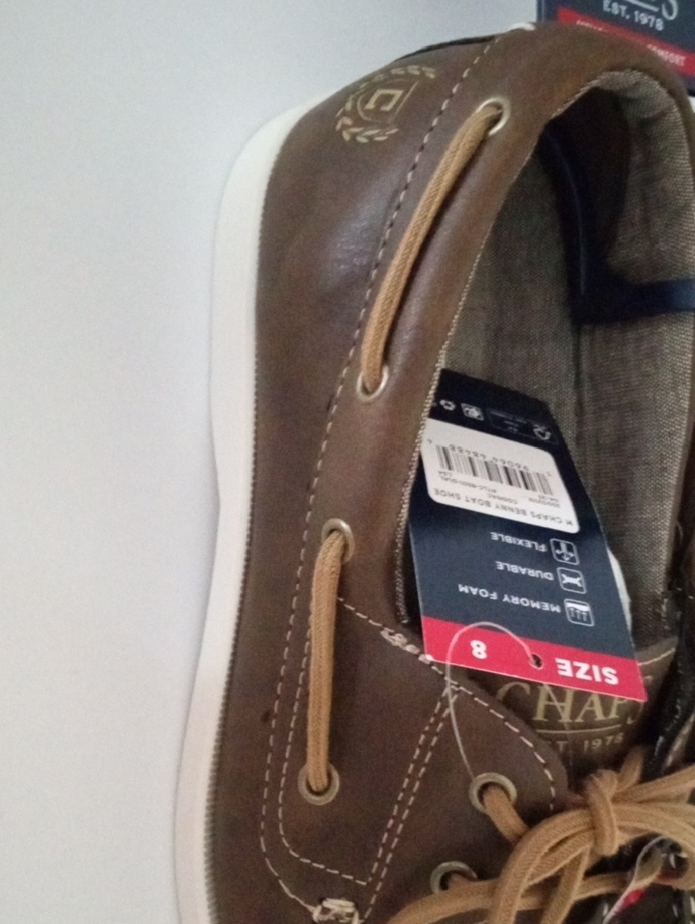 NWT Chaps Men’s Durable and Flexible Lace Shoes with Memory Foam Size 8 - Picture 9 of 14